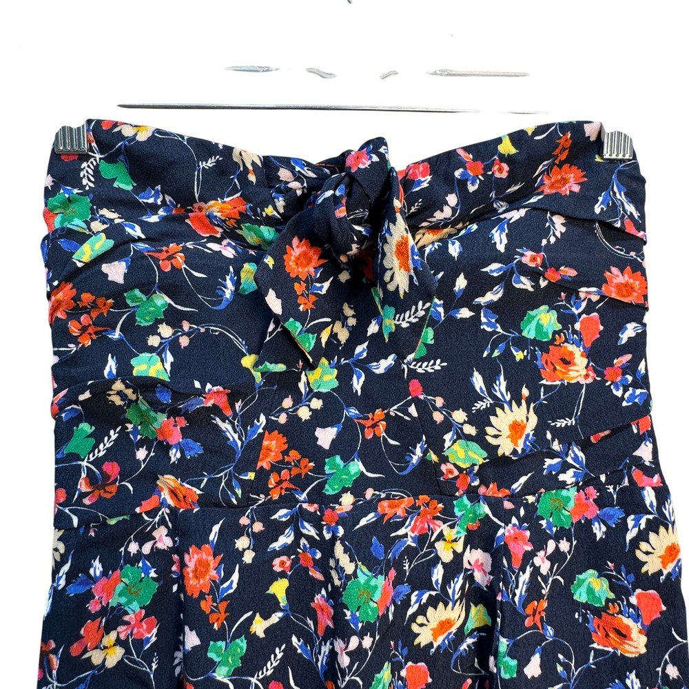 Sezane Ondine Dress Strapless Multicolor Tie Front Wedding Guest Bustier 38 US 6 - Picture 7 of 8